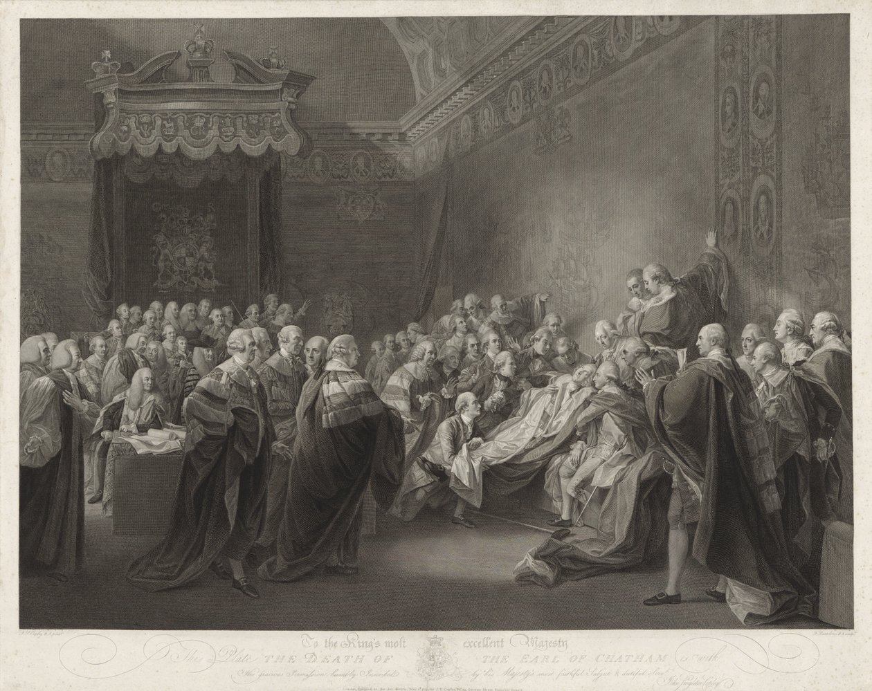 Dood van de Graaf van Chatham Śmierć hrabiego Chatham (tytuł na obiekcie) autorstwa Francesco Bartolozzi
