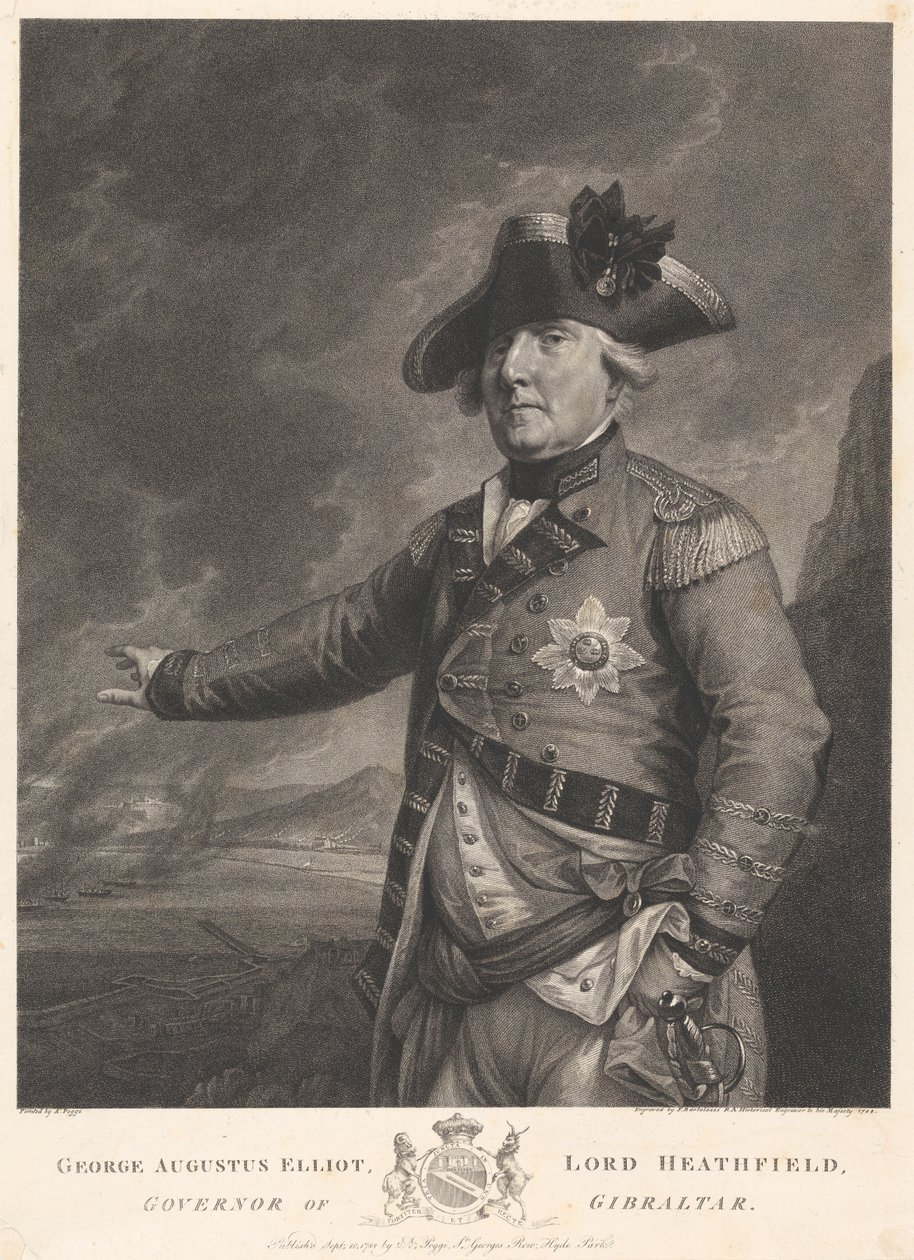 George Augustus Elliot, lord Heathfield, gubernator Gibraltaru autorstwa Francesco Bartolozzi
