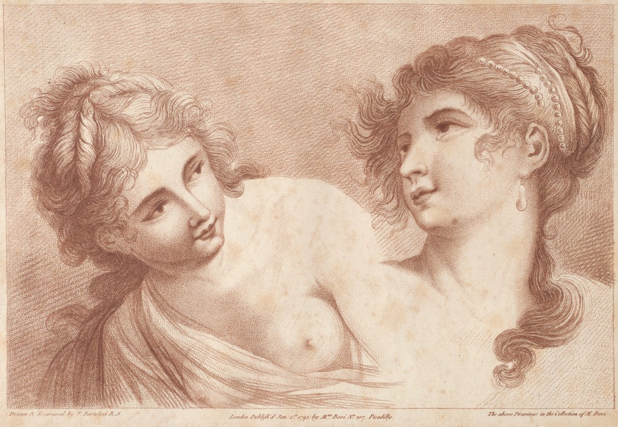 Szefowie dwóch kobiet autorstwa Francesco Bartolozzi