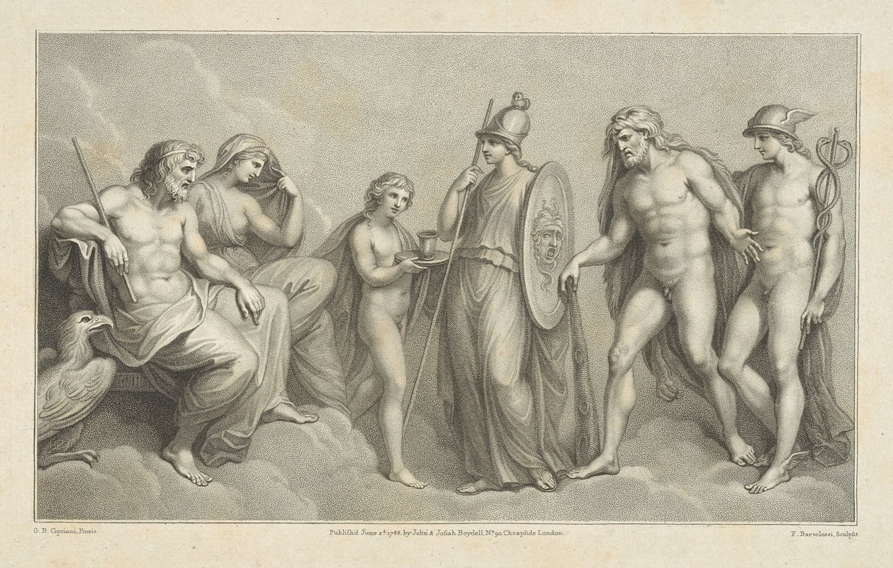Herkules przedstawiony Jowiszowi i Junonie autorstwa Francesco Bartolozzi