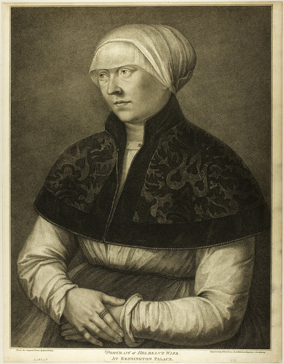 Żona Holbeina autorstwa Francesco Bartolozzi