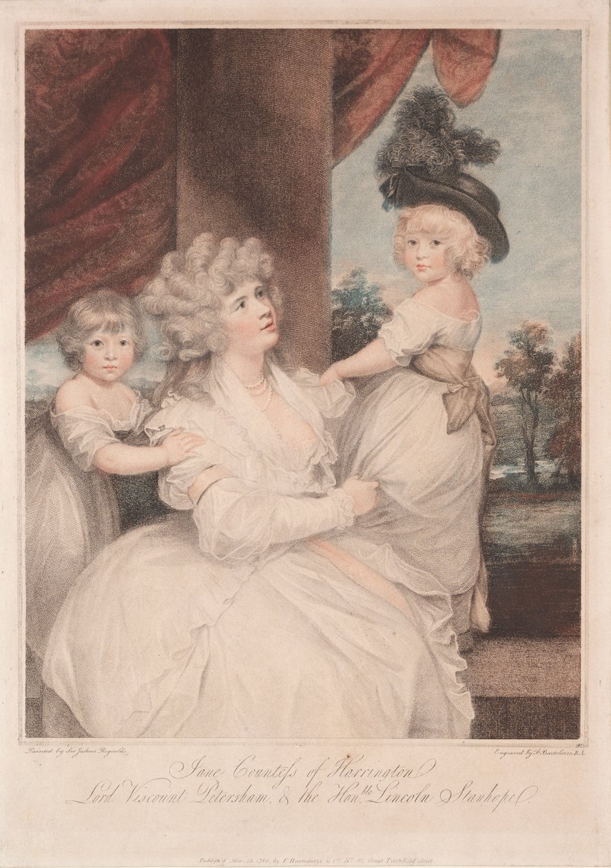 Jane, hrabina Harrington i jej dzieci autorstwa Francesco Bartolozzi