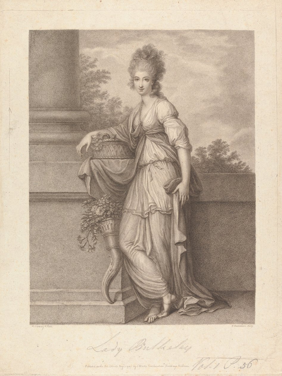 Lady Elizabeth Harriet Bulkeley (z domu Warren) autorstwa Francesco Bartolozzi