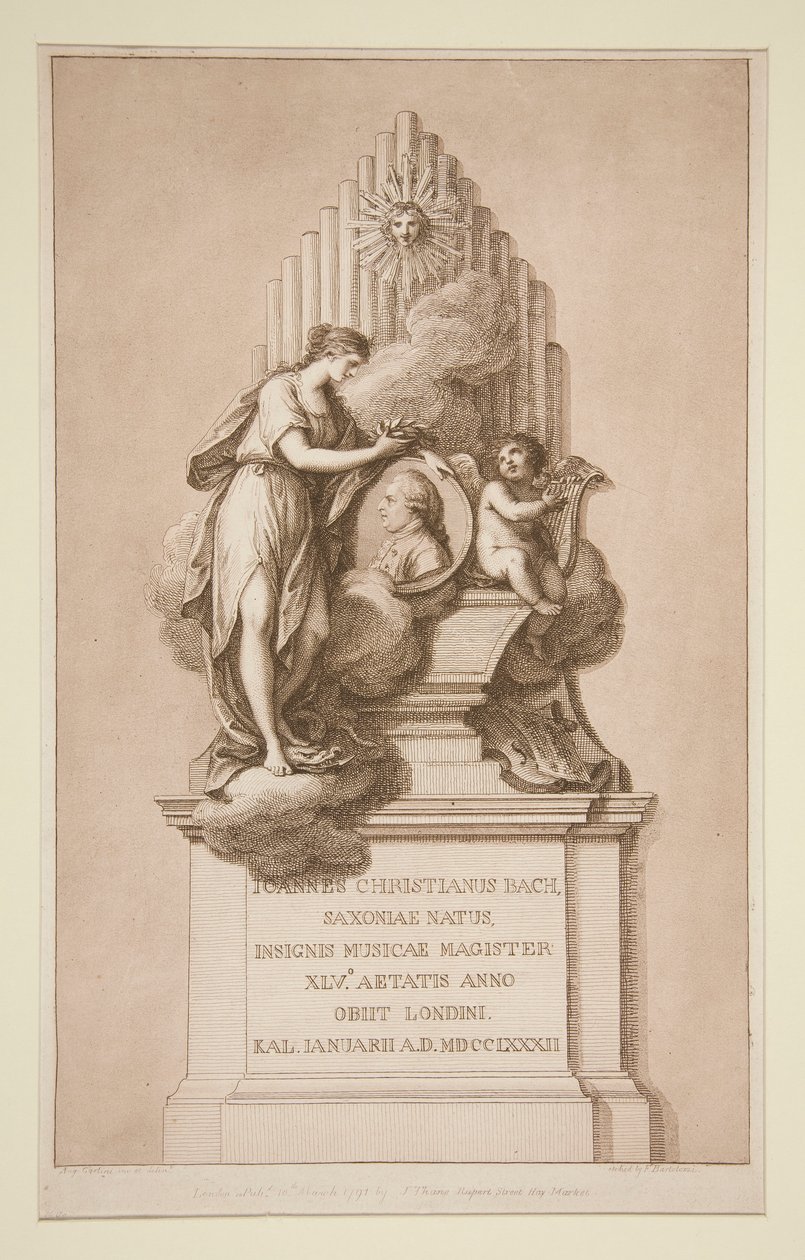 Pomnik Johanna Christiana Bacha autorstwa Francesco Bartolozzi