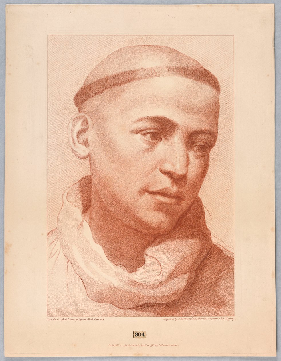 Głowa mnicha autorstwa Francesco Bartolozzi