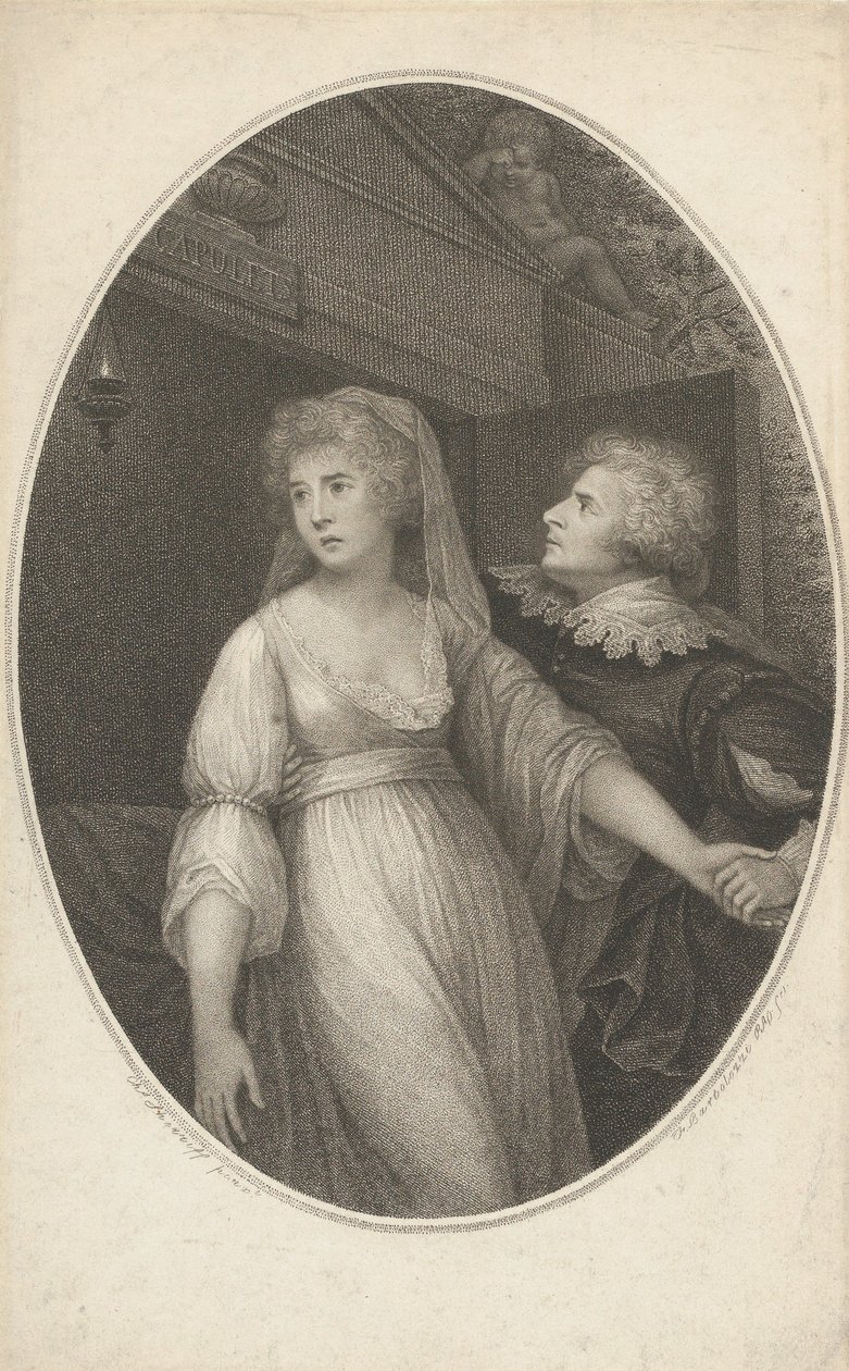 Pan Dimond i panna Wallis w postaciach Romea i Julii, 1 maja 1796 r. autorstwa Francesco Bartolozzi