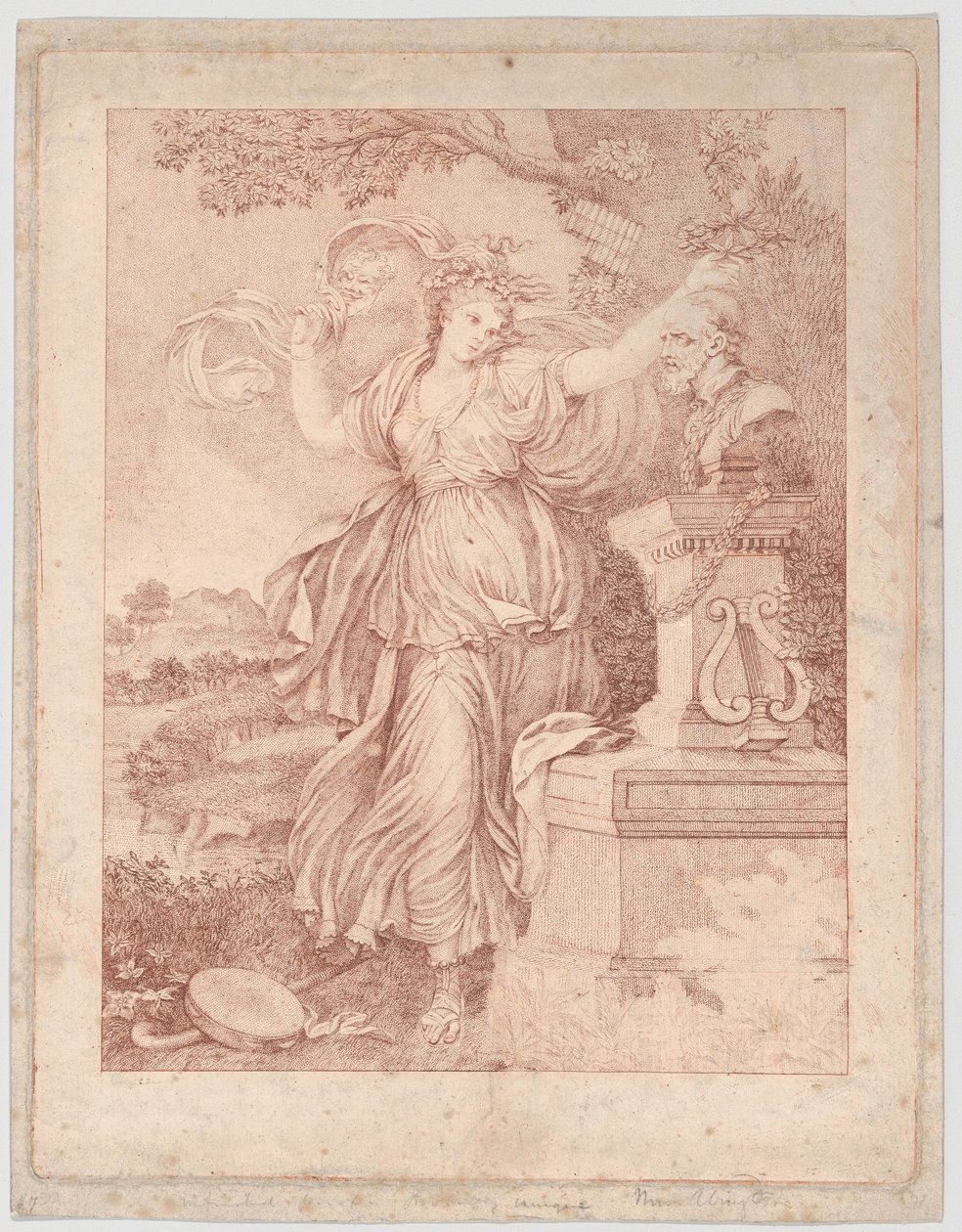 Pani Abington jako Thalia, 1783. autorstwa Francesco Bartolozzi
