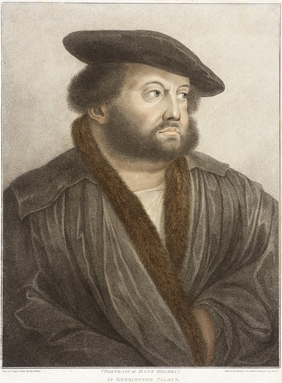 Portret Hansa Holbeina w pałacu Kensington autorstwa Francesco Bartolozzi
