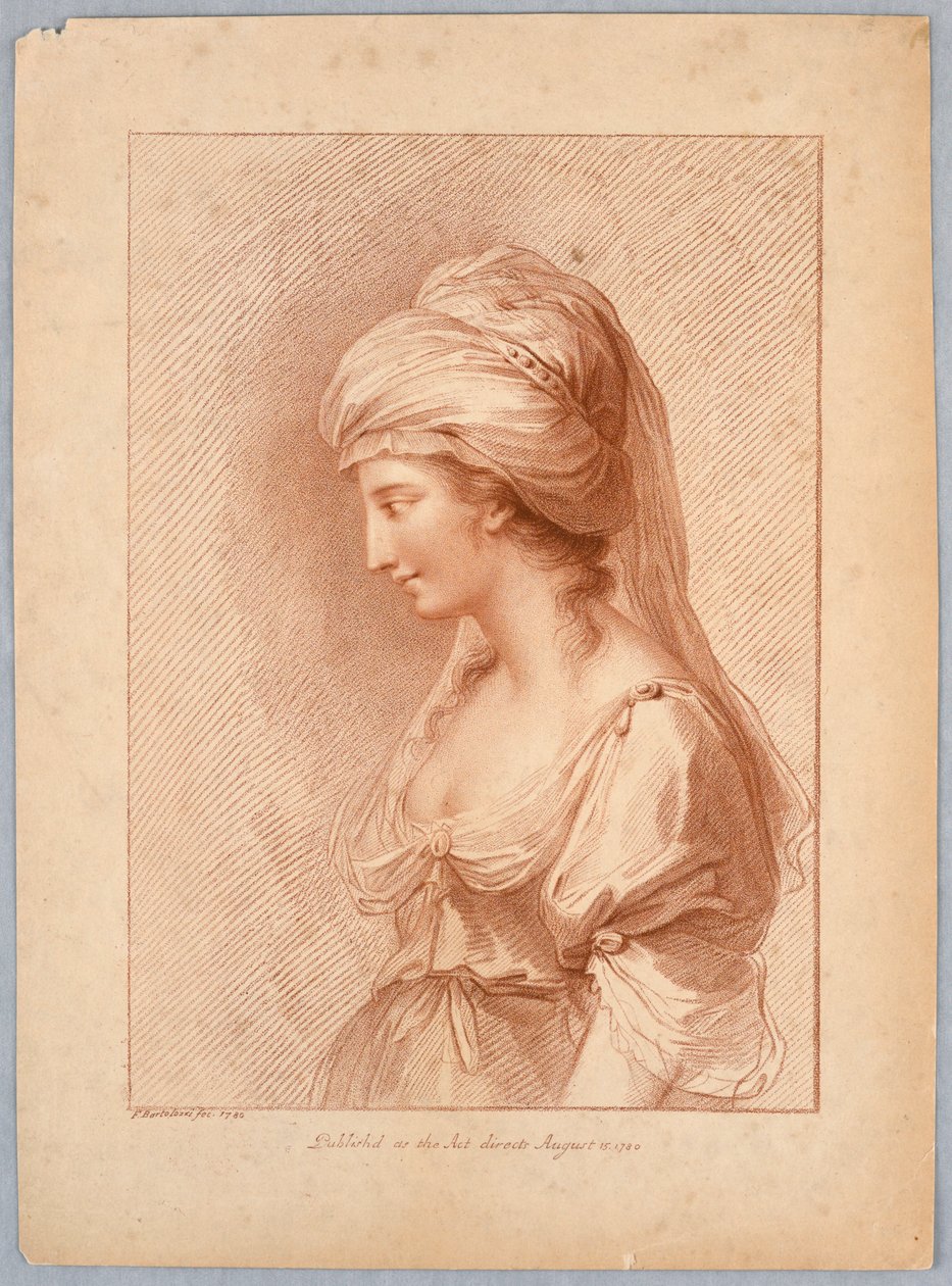Portret damy (grecka córka) autorstwa Francesco Bartolozzi