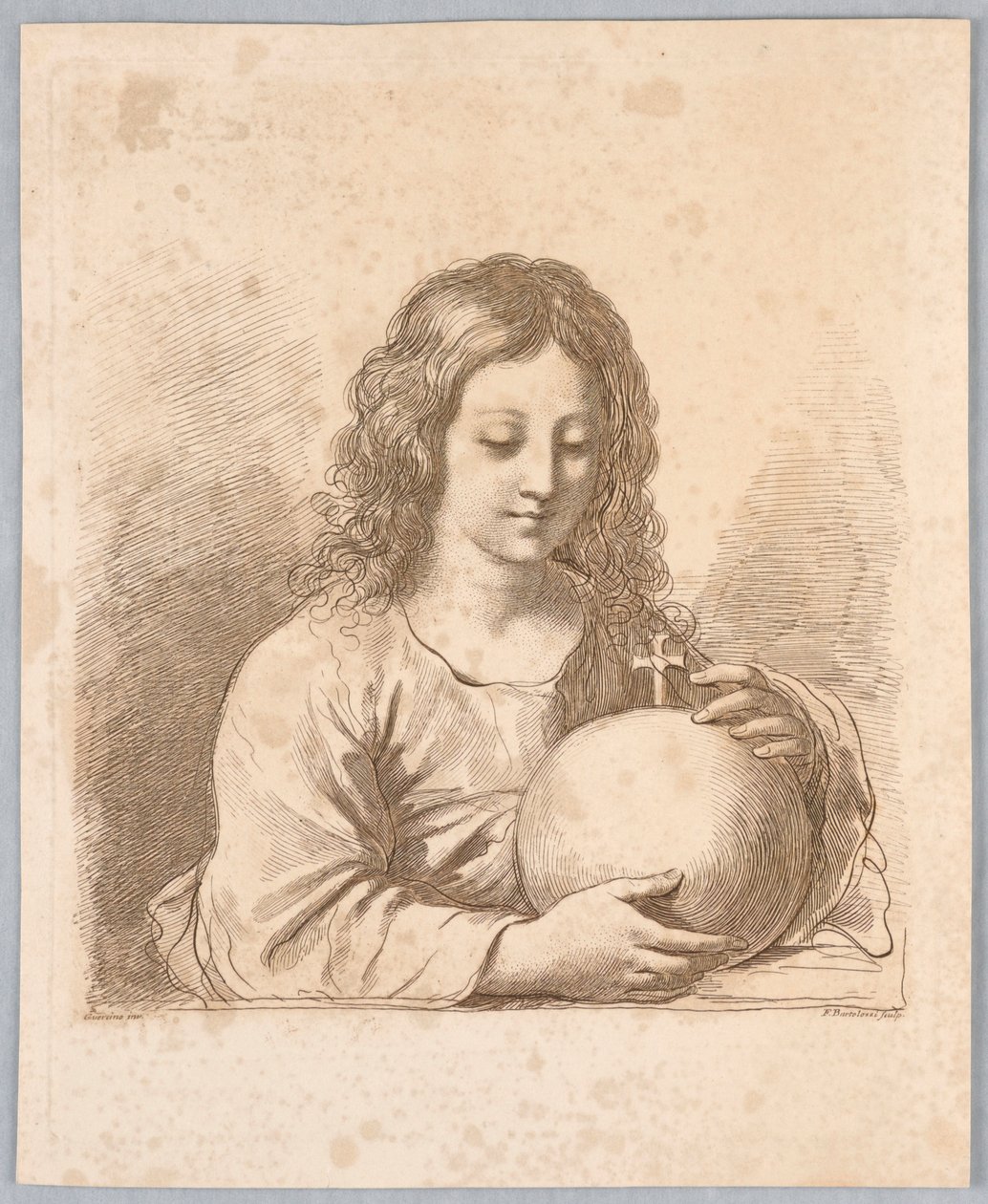 Salvator Mundi, z Globusem i Krzyżem autorstwa Francesco Bartolozzi