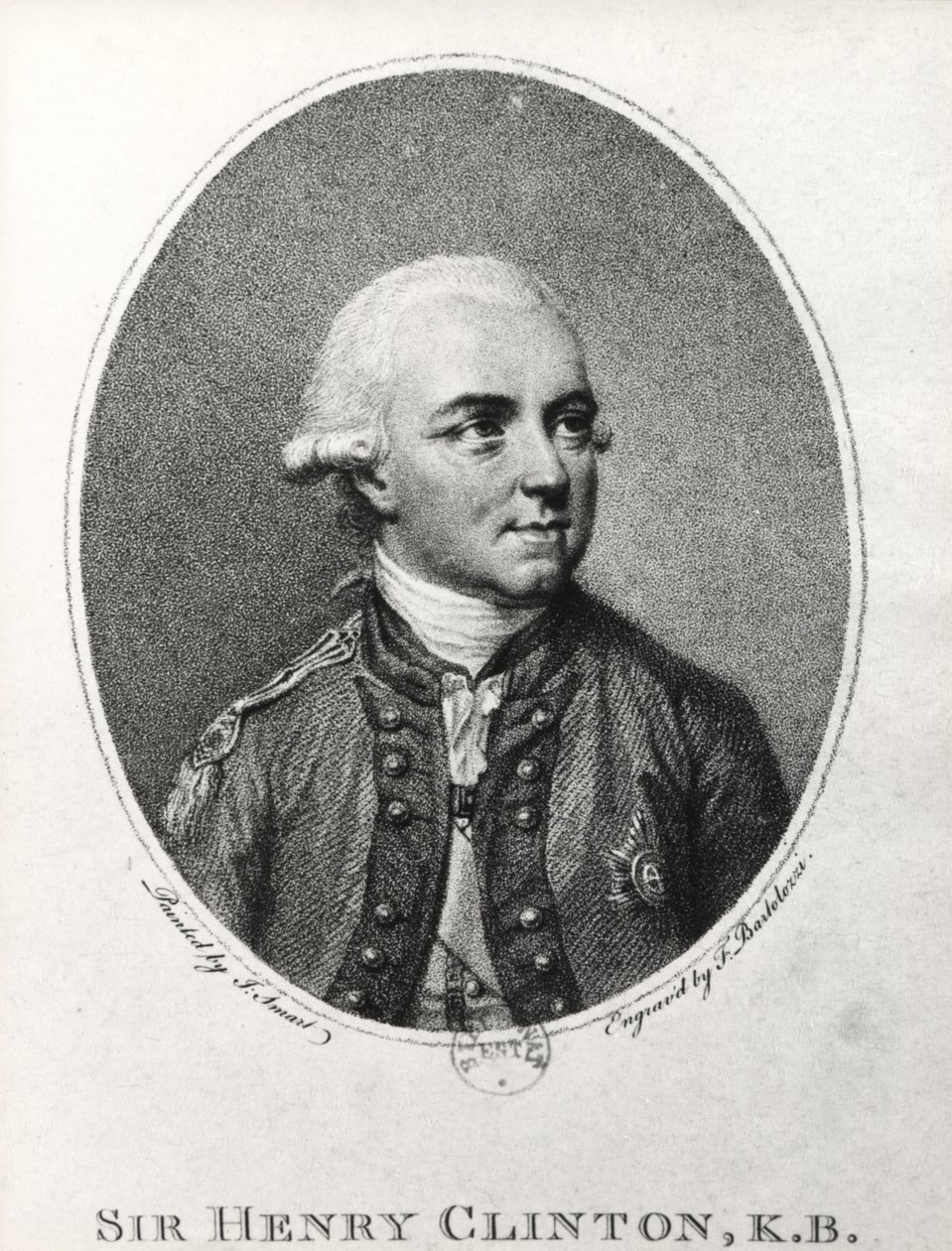 Sir Henry Clinton (1730-95) (grawerowanie) (zdjęcie czarno-białe) autorstwa Francesco Bartolozzi
