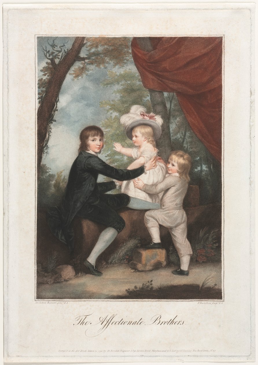 Czuły Bracia Dzieci Baranka, 1791. autorstwa Francesco Bartolozzi