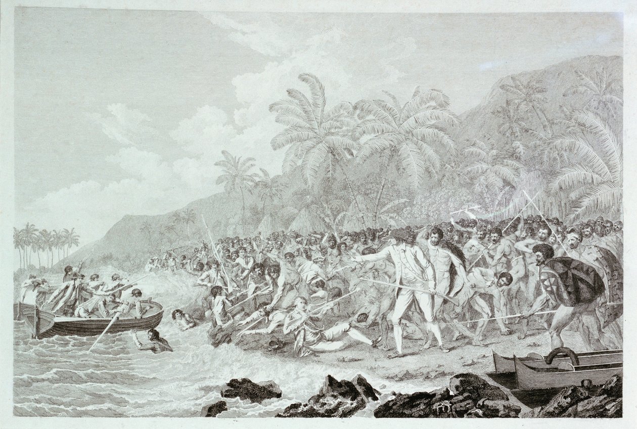 Śmierć kapitana Cooka (bez tytułu), ok. 1783 r. (rycina) autorstwa Francesco Bartolozzi
