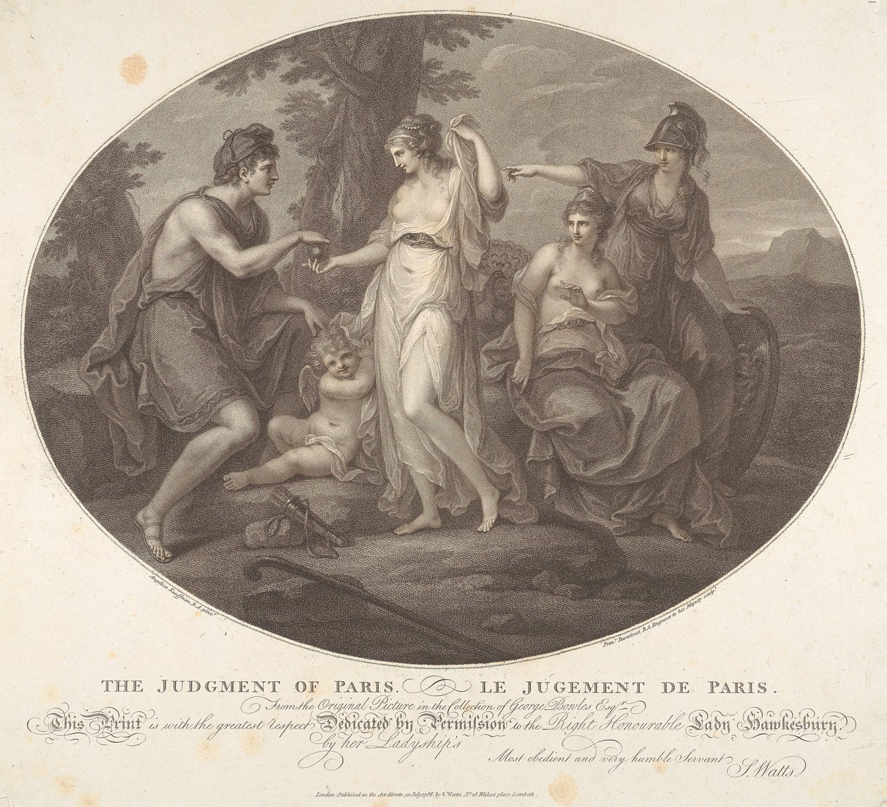 Sąd Parysa autorstwa Francesco Bartolozzi