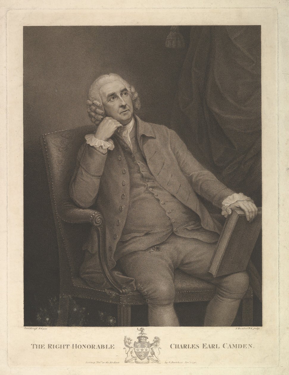 Wielce Szanowny Charles Pratt, 1. hrabia Camden, lord kanclerz, 1795. autorstwa Francesco Bartolozzi