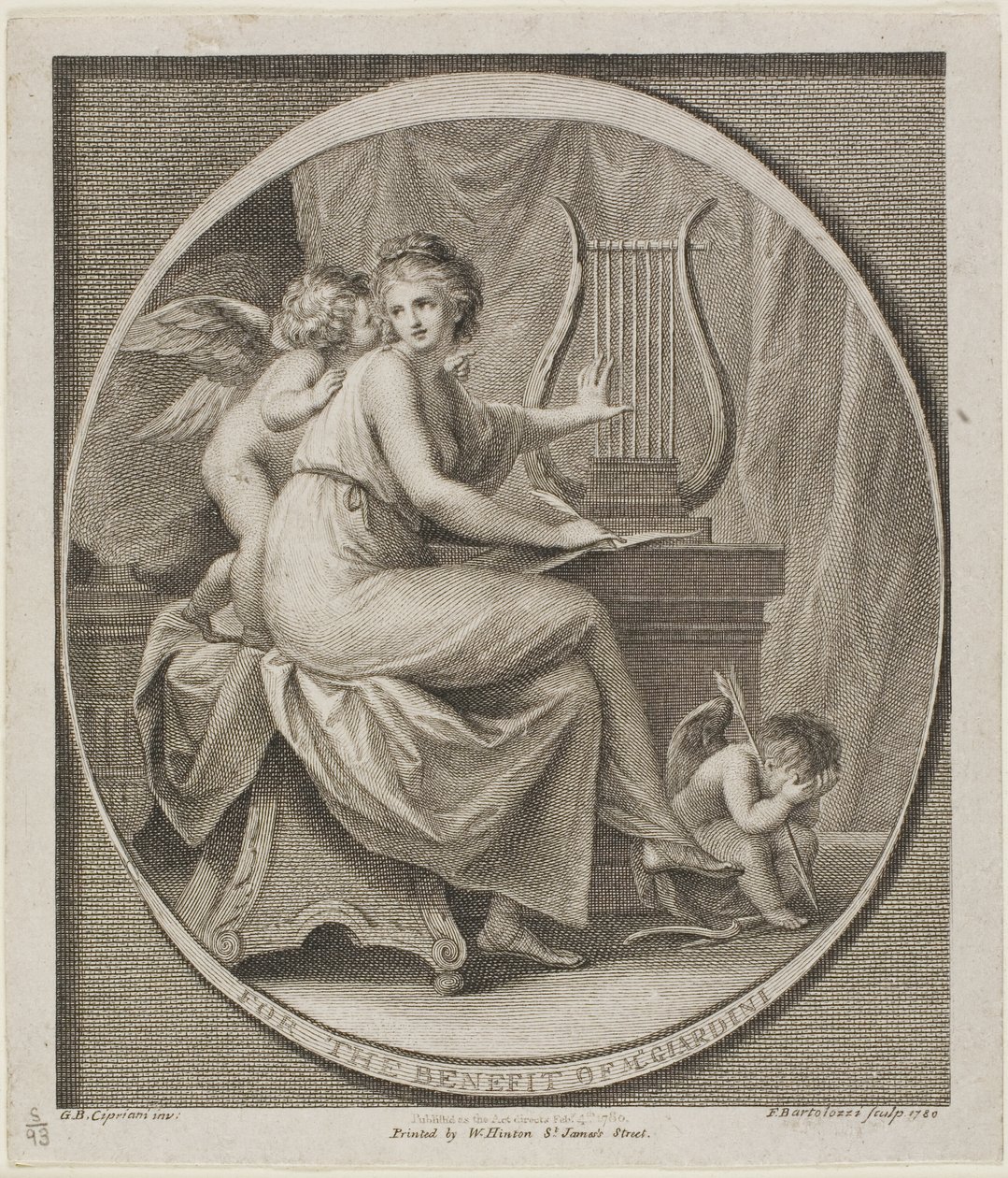 Bilet na rzecz M. Gardini autorstwa Francesco Bartolozzi
