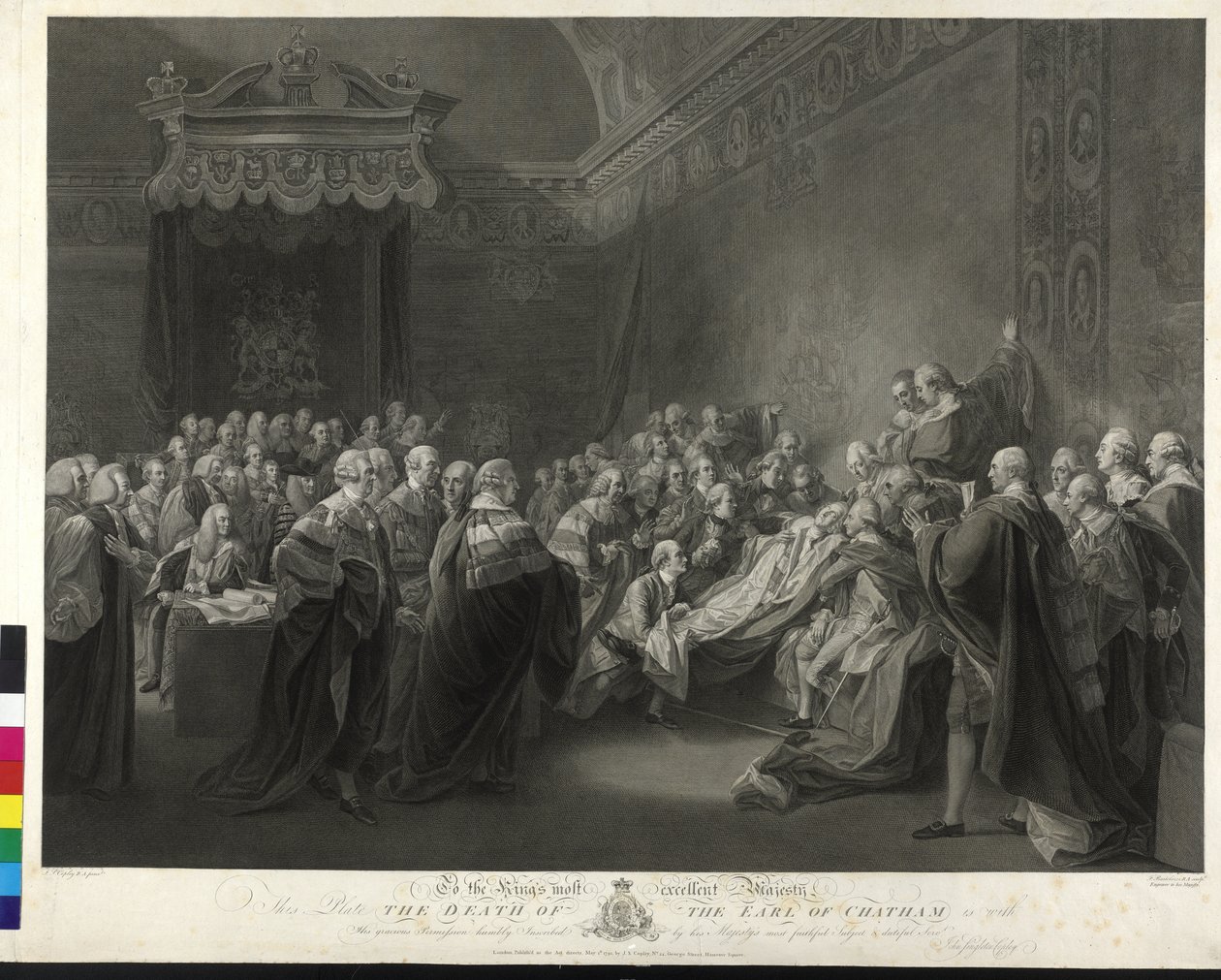 William Pitt Śmierć hrabiego Chatham autorstwa Francesco Bartolozzi