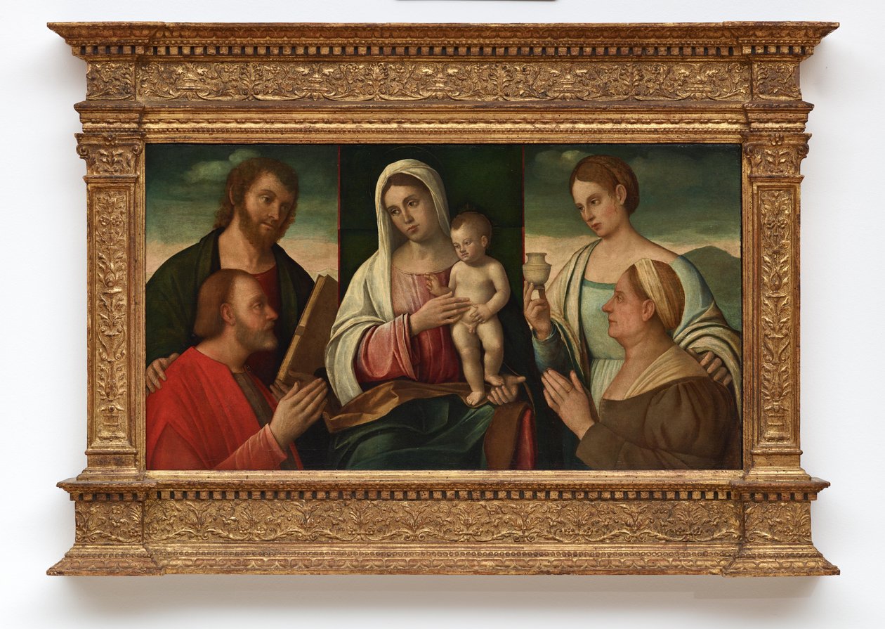 Madonna z Dzieciątkiem ze świętymi i darczyńcami autorstwa Francesco Bissolo