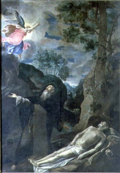 Śmierć św. Antoniego Opata autorstwa Francesco Borgani