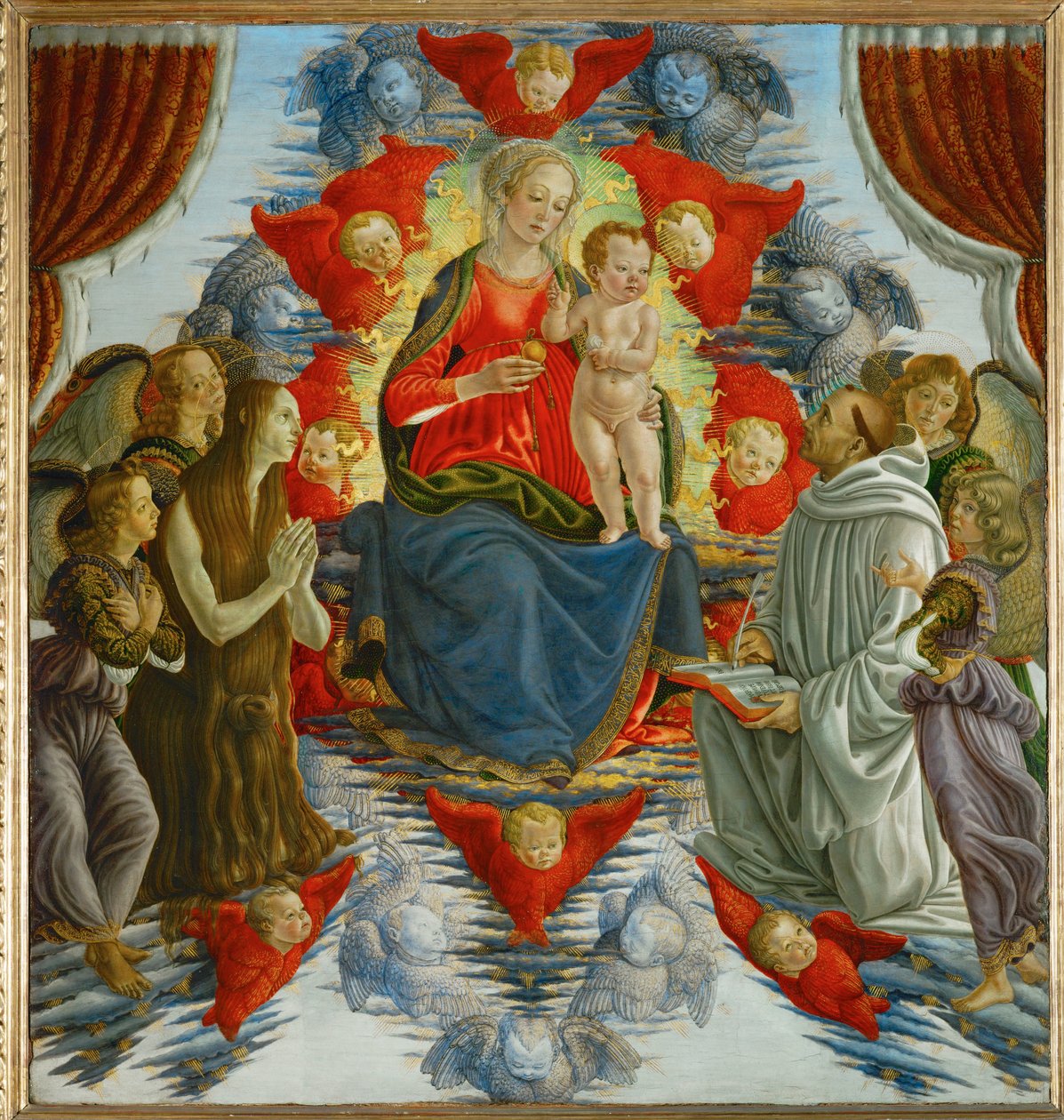 Madonna i dziecko wśród aniołów - La Vierge et l
