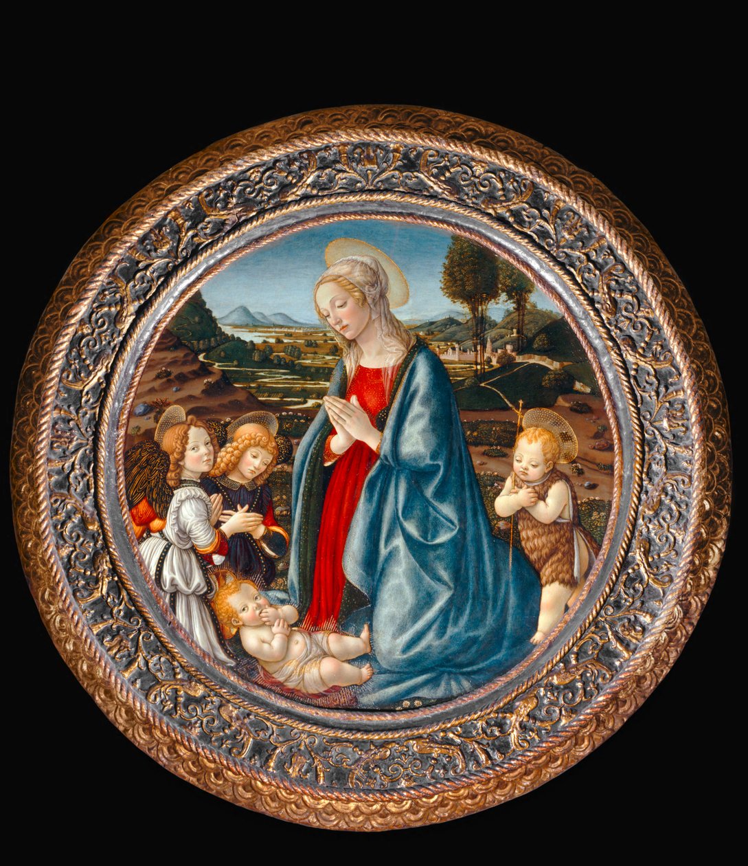 Madonna z Dzieciątkiem w otoczeniu świętego Jana Chrzciciela i dwóch aniołów ... autorstwa Francesco Botticini