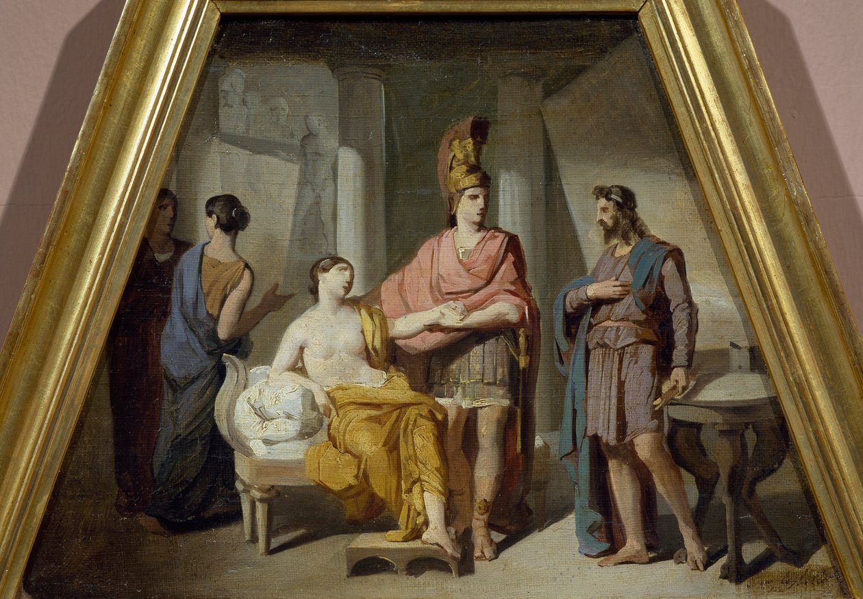 Alexander oddał swoją Panią Campaspe Apellesowi, Francesco Coghetti (1804-1875), olej na płótnie autorstwa Francesco Coghetti