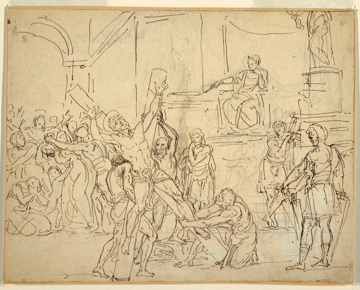 Rysunek, Męczeństwo świętego Andrzeja, 1825-50 autorstwa Francesco Coghetti