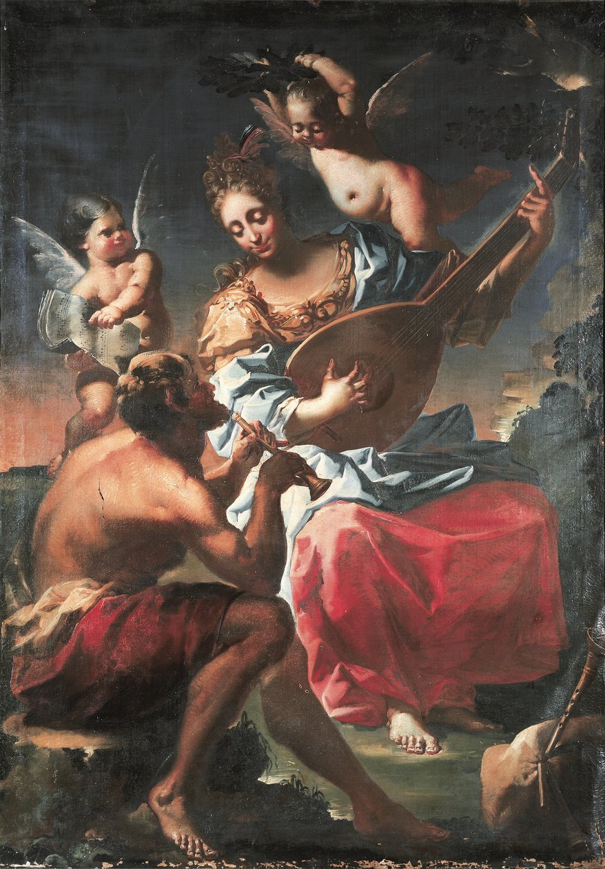 Alegoria muzyki (olej na płótnie) autorstwa Francesco Conti