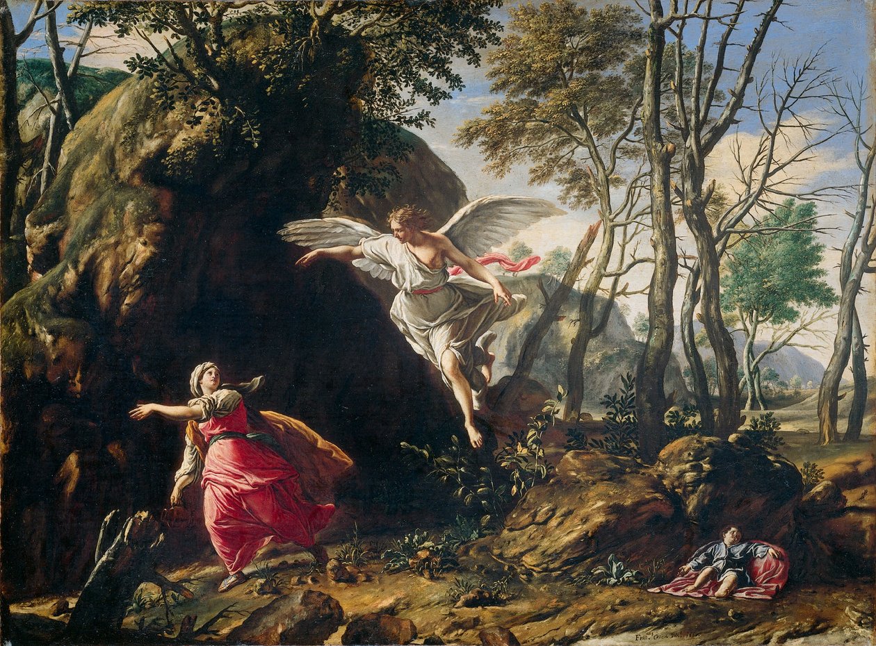 Holenderski: Hagar i Izmael na pustyni Hagar i Izmael na pustyni autorstwa Francesco Cozza