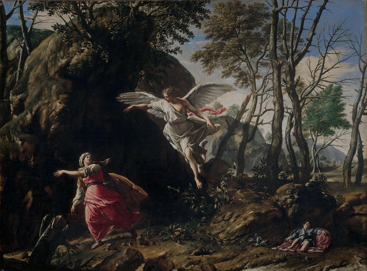 Hagar i Ismael na pustkowiu autorstwa Francesco Cozza