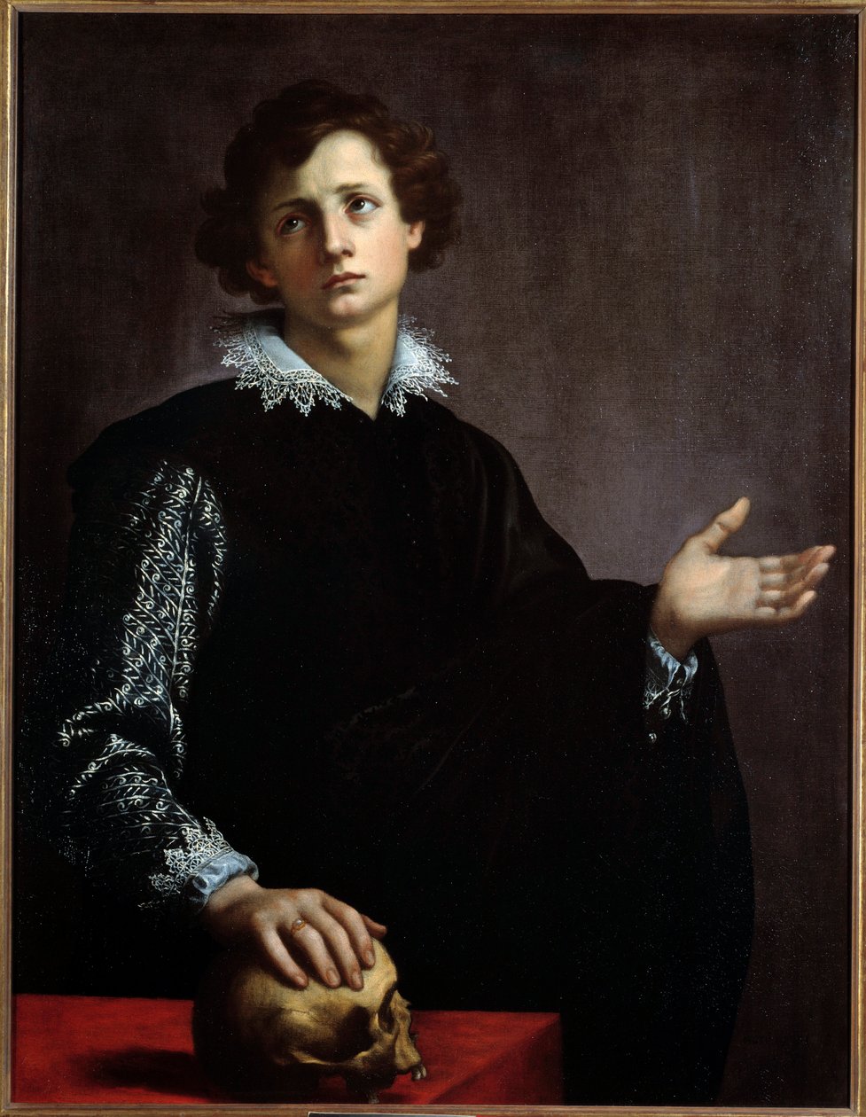 Portret młodego mężczyzny. Obraz (Vanita) Francesco Currado (1570-1661) autorstwa Francesco Currado