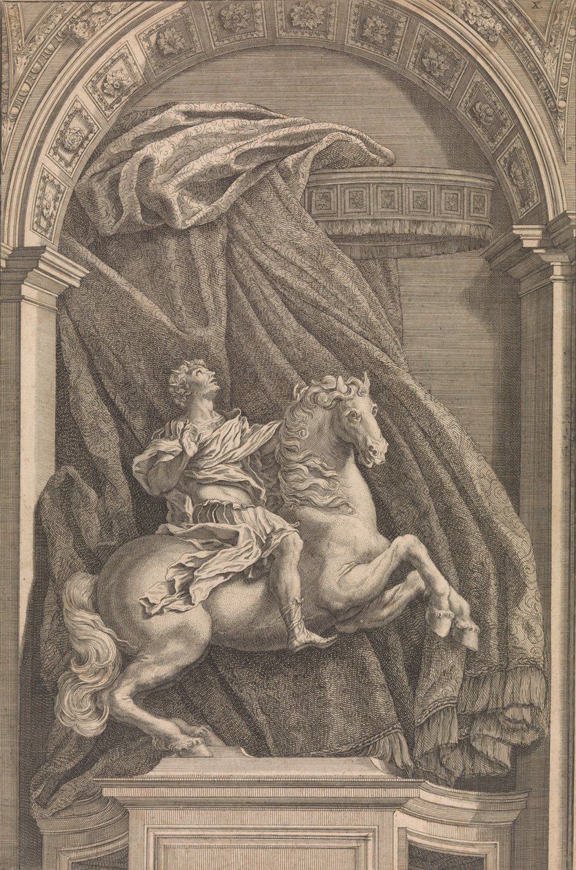 Statua konna Konstantyna Wielkiego, 1690-1740. autorstwa Francesco Faraone Aquila