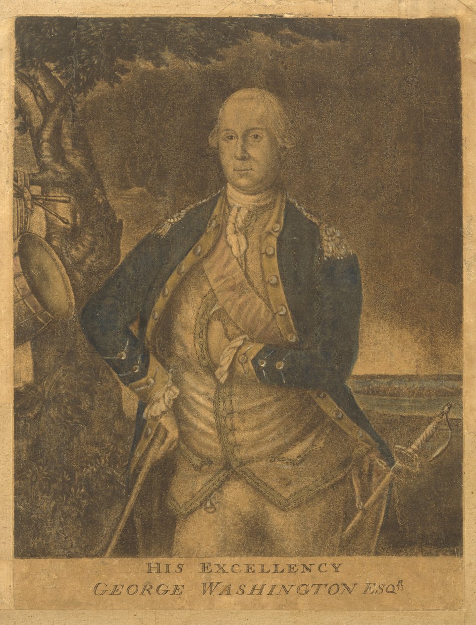 Jego Ekscelencja George Washington Esqr. 1776 (mezzotinta) autorstwa Francesco Fergola