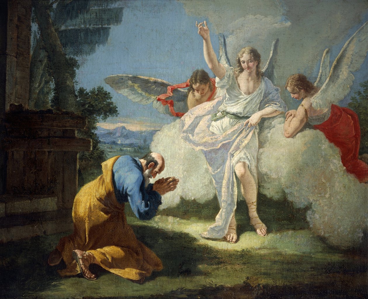 Abrahama odwiedzają aniołowie, Francesco Fontebasso (1707-1769) autorstwa Francesco Fontebasso