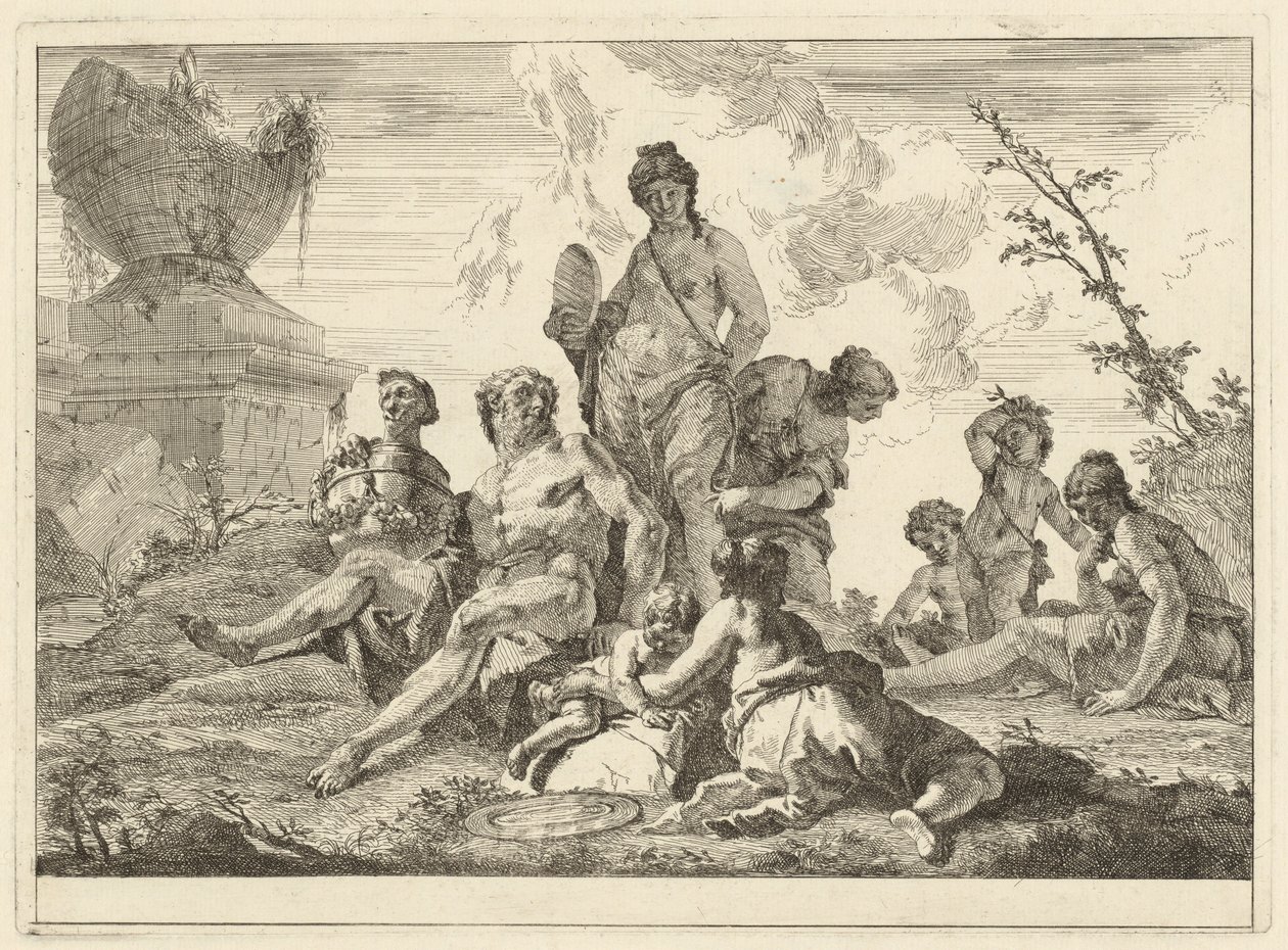Wenus i Wulkan z Trzema Nimfami i Trzema Kupidynami autorstwa Francesco Fontebasso