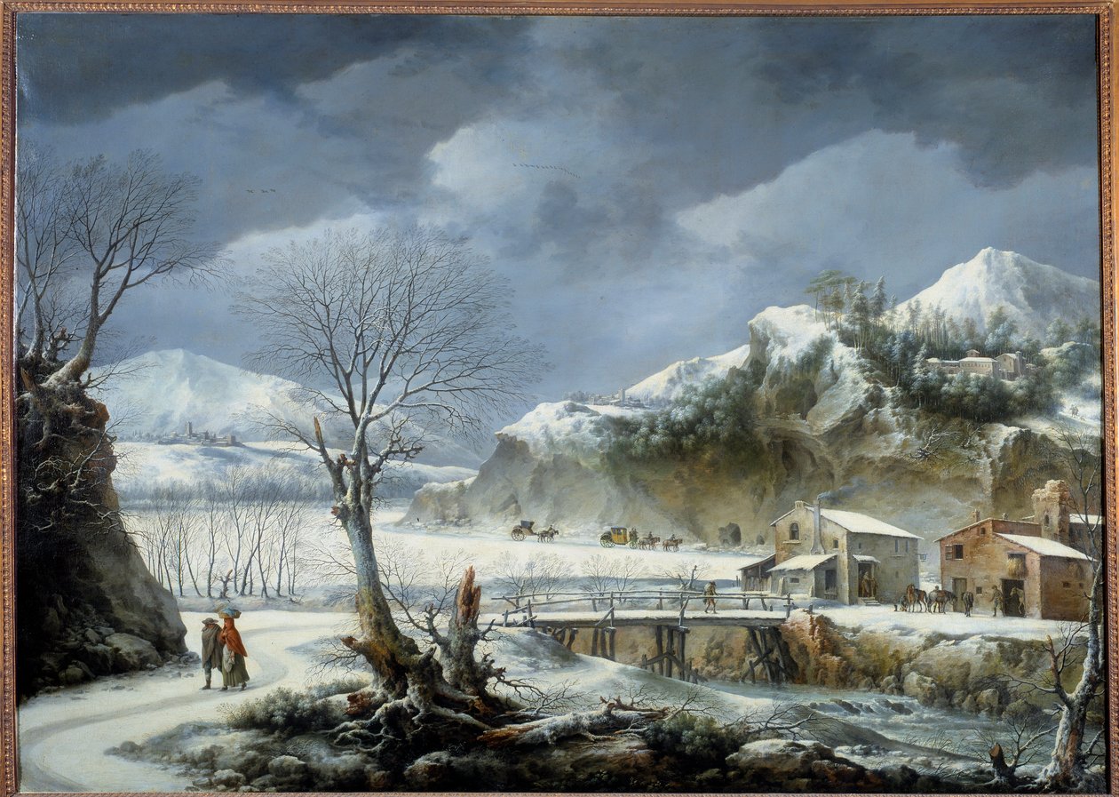 Pejzaż zimowy, Francesco Foschi (zm. 1805) XVIII w. Lille, Muzeum Sztuk Pięknych autorstwa Francesco Foschi