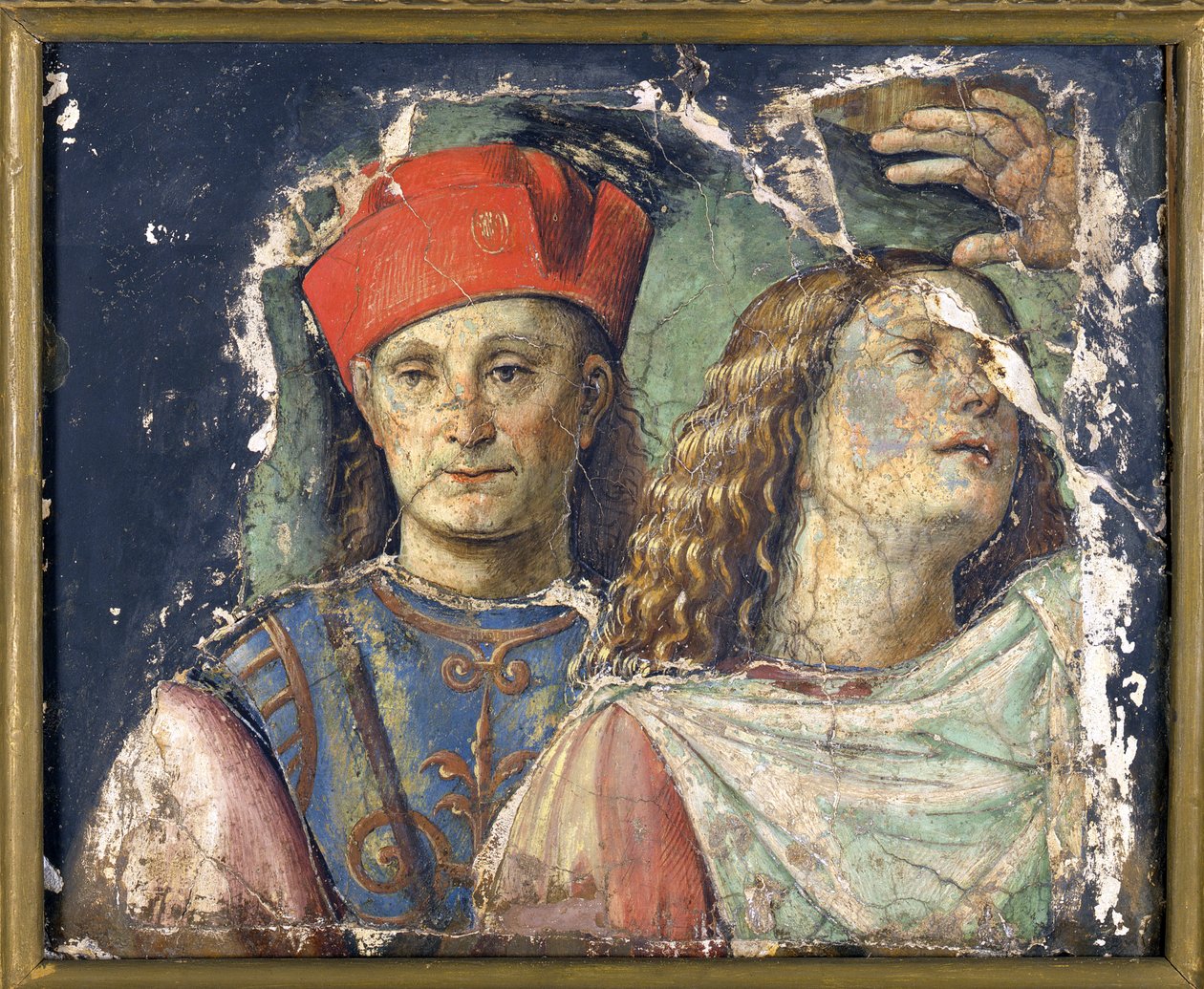 Dwa męskie głowy par France, Francesco (1450-1517). Świeże, ok. 1500, Narodowa Galeria Obrazów w Bolonii autorstwa Francesco Francia
