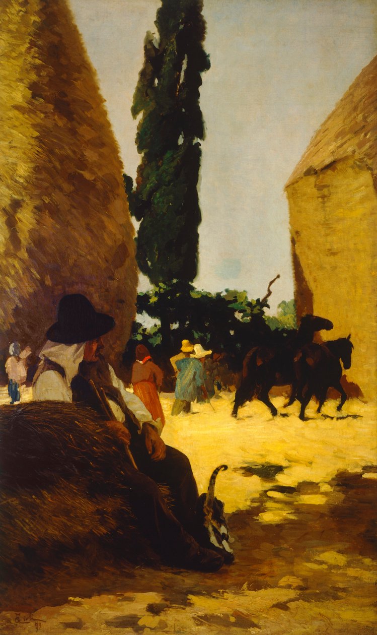 Bista, dziadek Francesco Gioli (1846-1922), olej na płótnie autorstwa Francesco Gioli