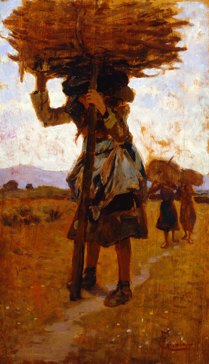 Logarki z San Rossore (opracowanie) Francesco Gioli (1846-1922), olej na desce, 39x22 cm autorstwa Francesco Gioli