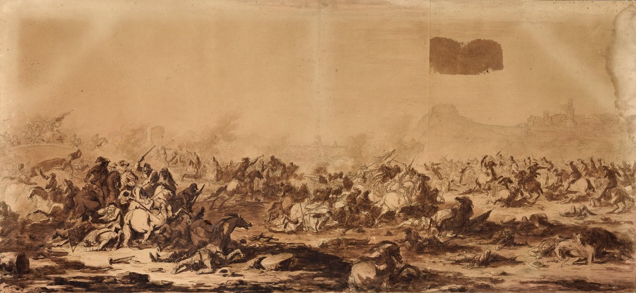 Scena bitwy (rysunek) autorstwa Francesco Giuseppe Casanova
