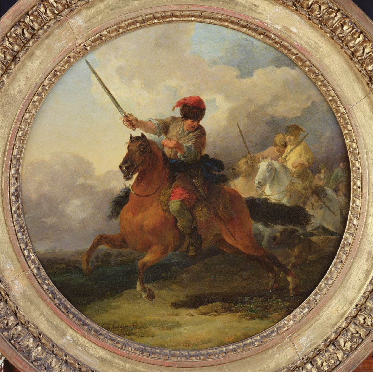 Jeździec bułgarski (olej na miedzi) autorstwa Francesco Giuseppe Casanova