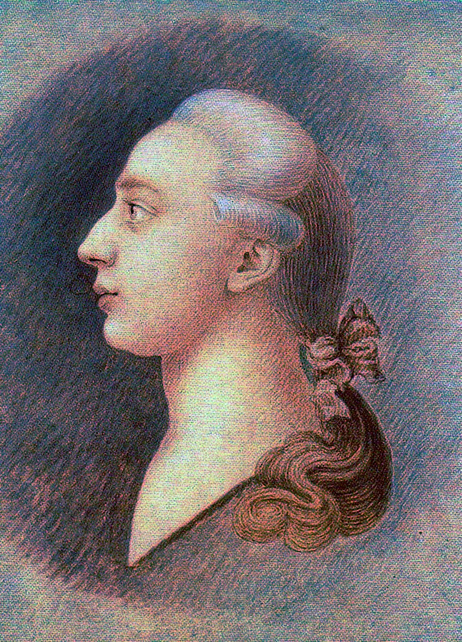 Portret Giacomo Casanovy (1725-1798) - par Francesco Giuseppe Casanova (1727-1802), ok. 1930 r. 1750 - Sangwina, czarno-biała kreda na papierze - Państwowe Muzeum Historyczne, Moskwa autorstwa Francesco Giuseppe Casanova