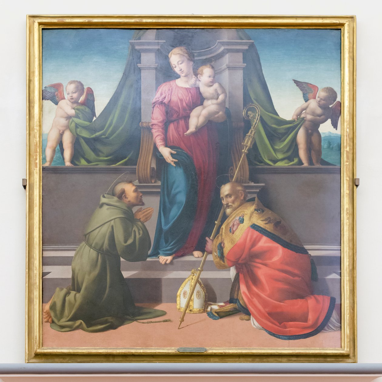 Madonna z Dzieciątkiem ze świętym Franciszkiem i Zenobiuszem autorstwa Francesco Granacci