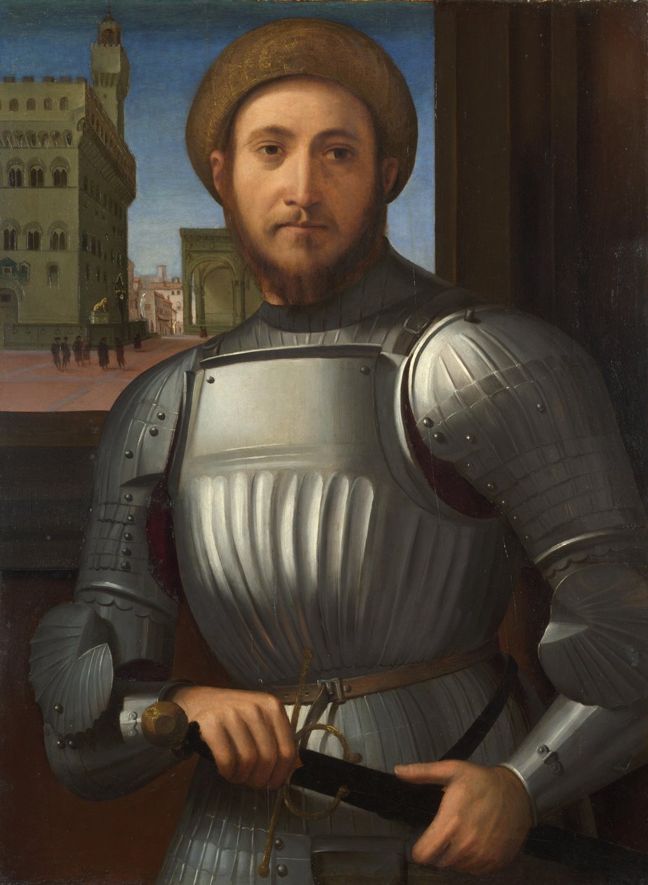 Portret mężczyzny w zbroi, ca. 1510 autorstwa Francesco Granacci