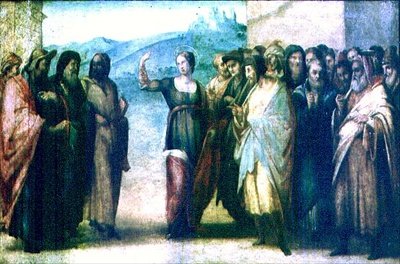 Spór św. Katarzyny Aleksandryjskiej (panel) autorstwa Francesco Granacci