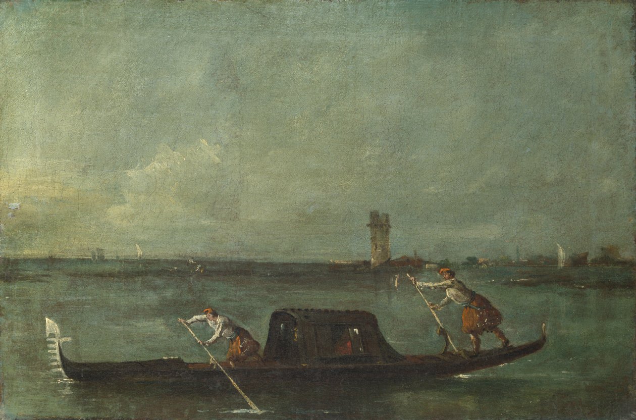 Gondola na Zalewie koło Mestre, po 1780 autorstwa Francesco Guardi