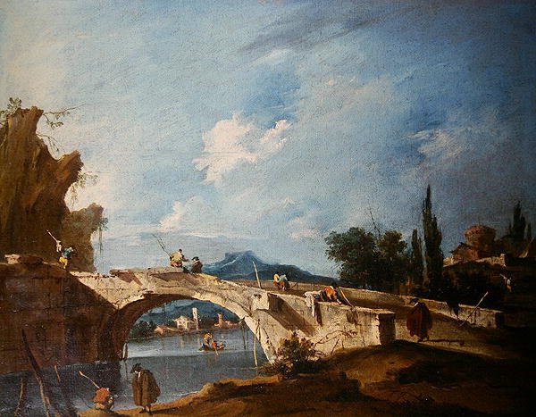 Pejzaż rzeczny (olej na płótnie) autorstwa Francesco Guardi