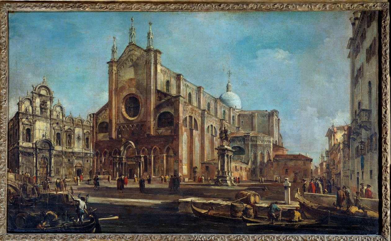 Campo kościoła Giovanni i Paolo z Scuola di San Marco w Wenecji około 1766-1770. Malarstwo Francesco Guardi autorstwa Francesco Guardi
