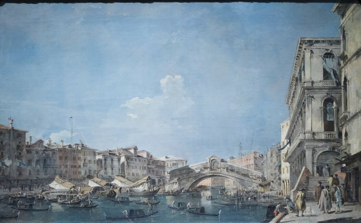 Canal grande przy moście Rialto, ok. 1780-90 (olej na płótnie) autorstwa Francesco Guardi