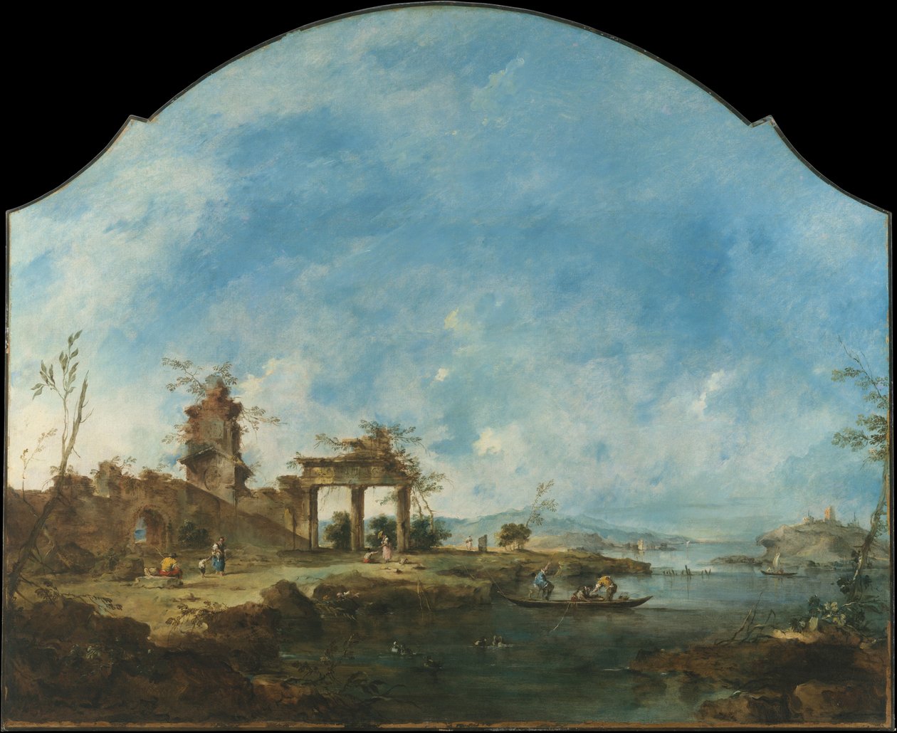 Fantastyczny krajobraz, ok.1765 autorstwa Francesco Guardi